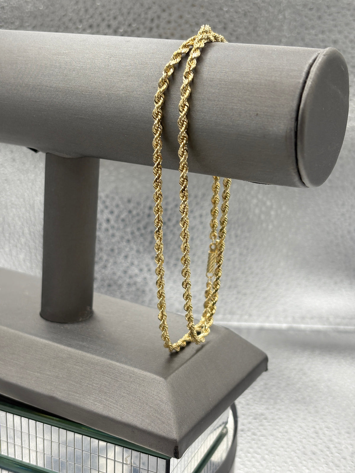 View five of Ladies/Gents 14 Karat Solid Yellow Gold Diamond-Cut Rope Chain