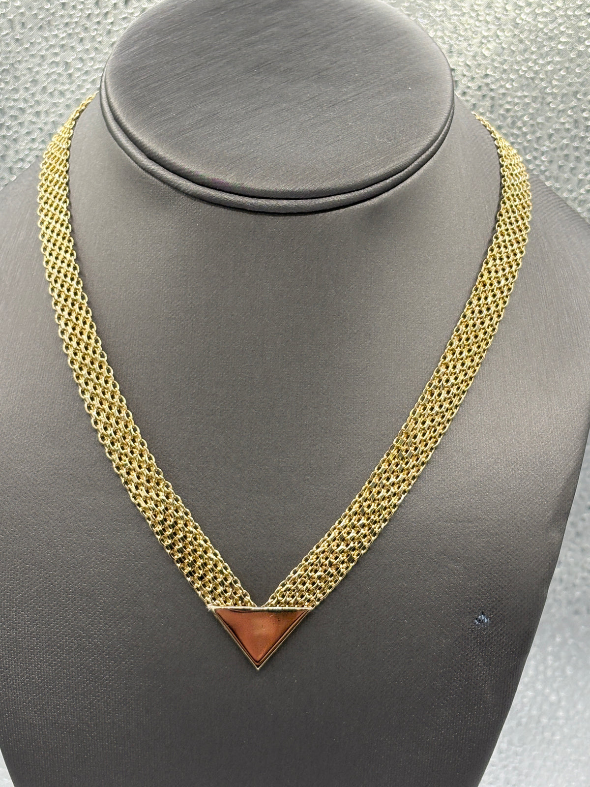 View two of Ladies 14 Karat Yellow Gold V Shaped Copenhagen Necklace