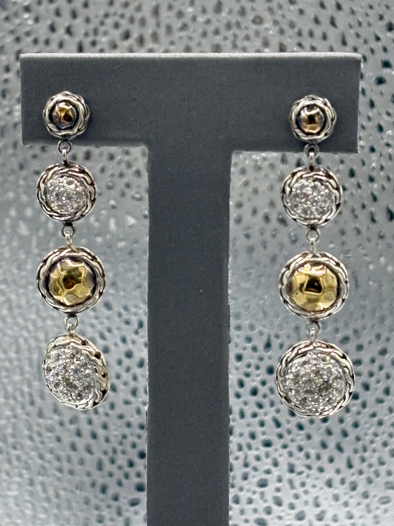 View one of John Hardy 22 Karat Yellow Gold & Sterling Dangling Earrings