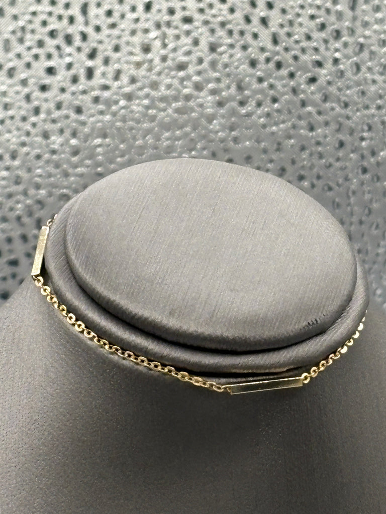 View two of Ladies 14 Karat Yellow Gold Round Link & Bar Bracelet