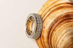A Gorgeous Ladies 14 Karat White Gold Diamond Band