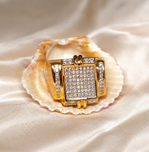 Ladies / Gents 14 Karat Rose Gold Diamond Statement Ring