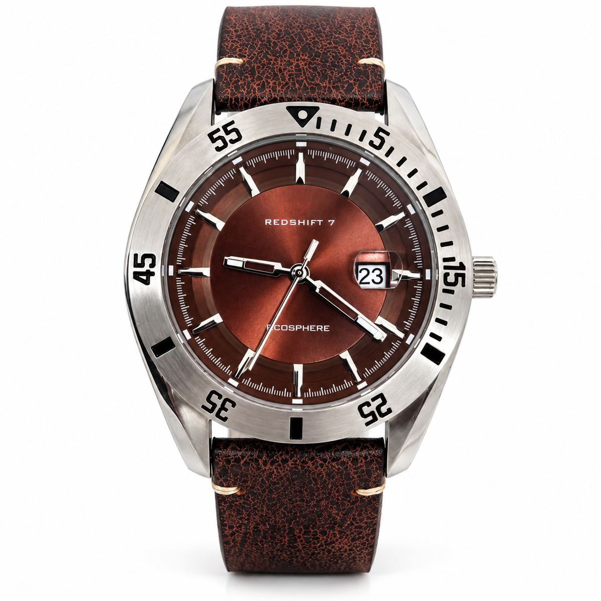Redshift 7 Exosphere Men's Watch – Brown Dial & Leather Strap