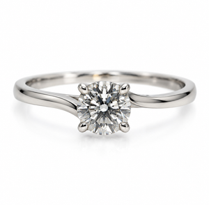 14 Karat White Gold Round Diamond Engagement Ring – 1.17 Carat