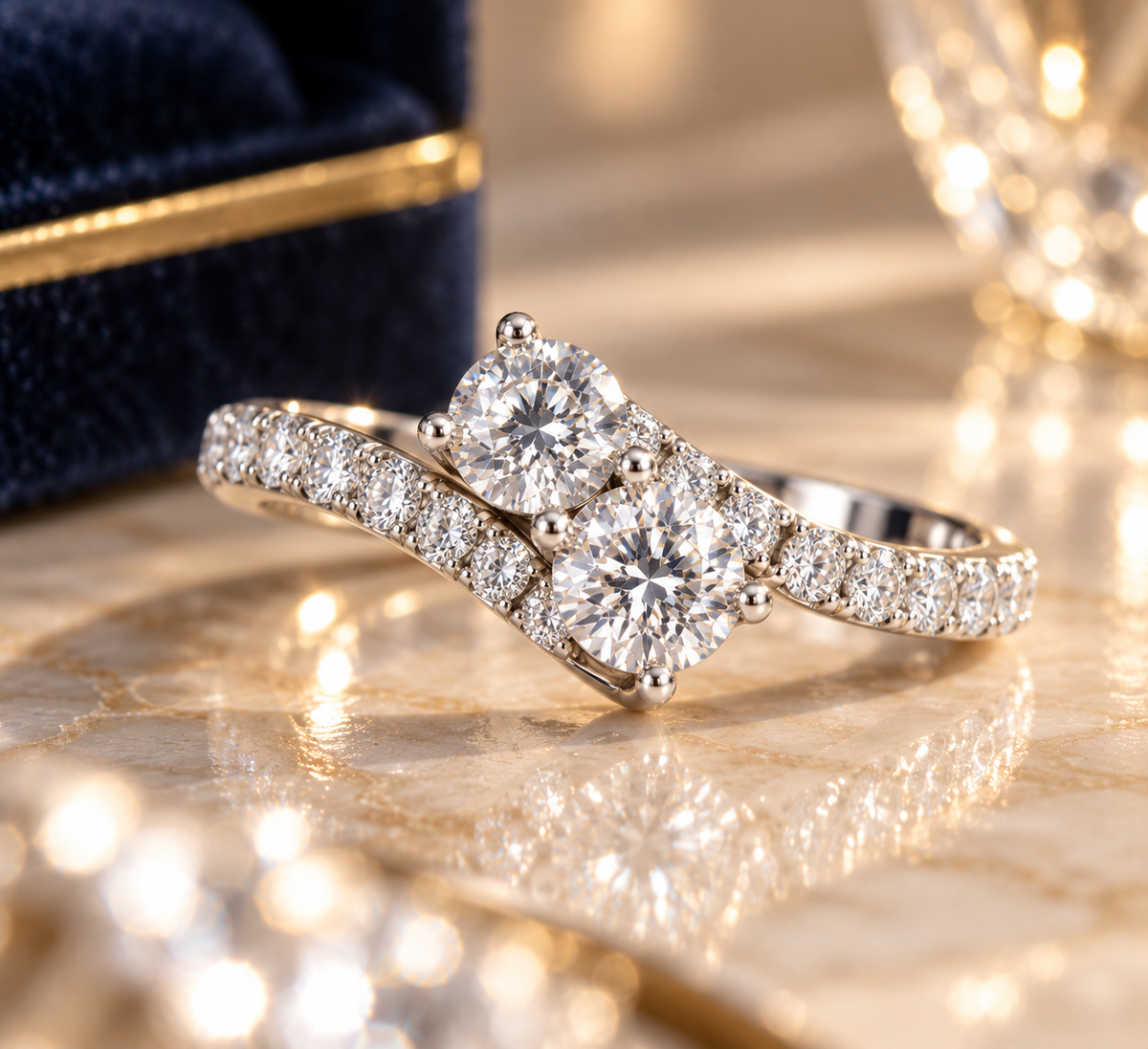 14K White Gold True Love Best Friend Natural Diamond Ring – 2.60 CTW