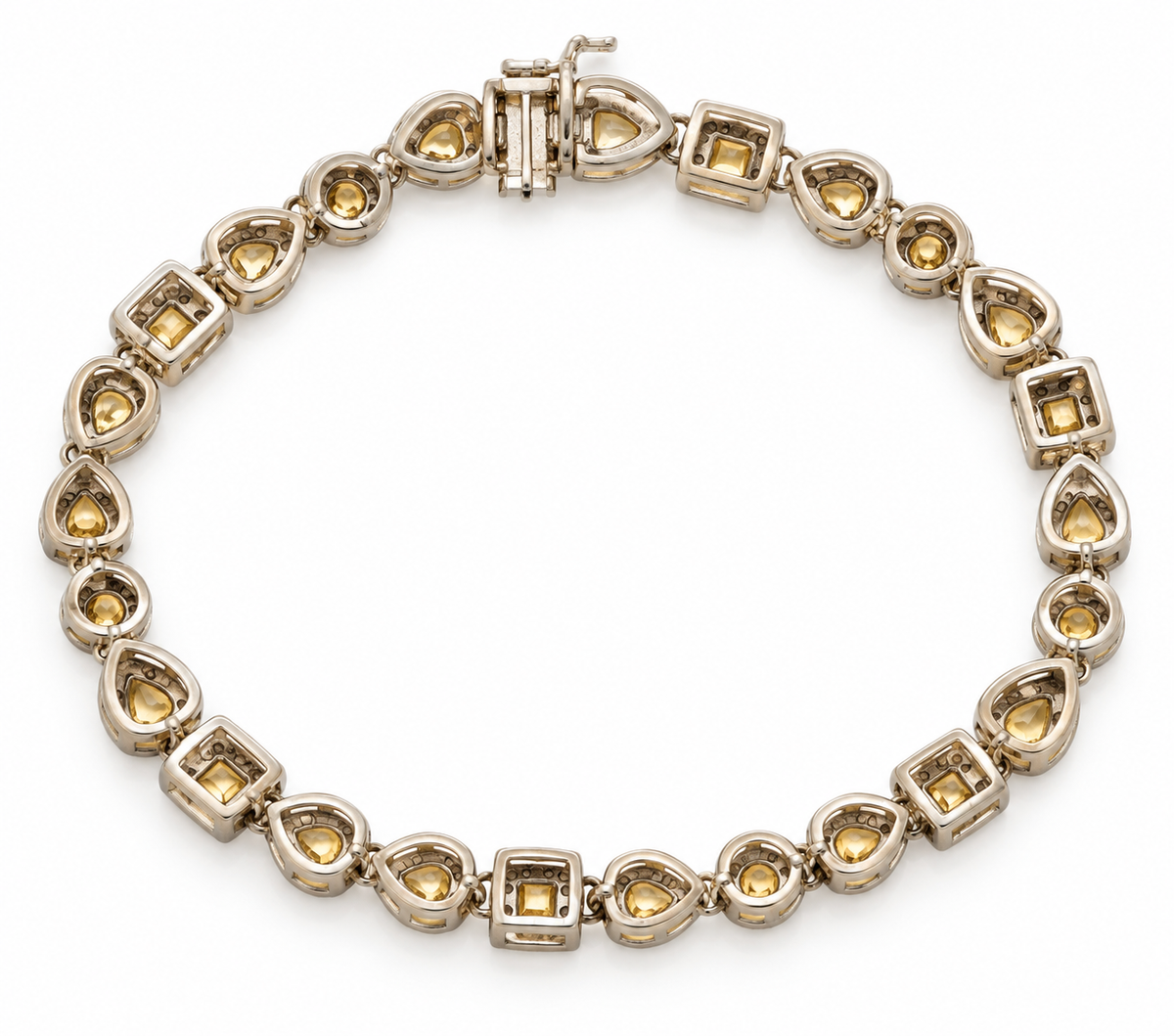 Ladies 18K White Gold 7.50 Carat Fancy Color Diamond Bracelet
