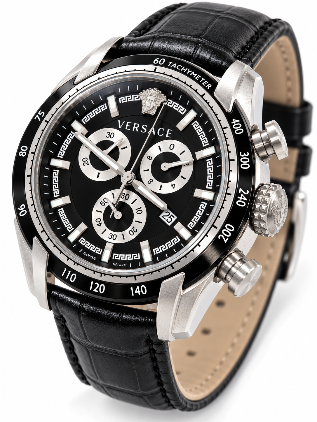 Versace V-Ray VE21 Men’s 44mm Chronograph Black Dial Swiss Quartz Watch