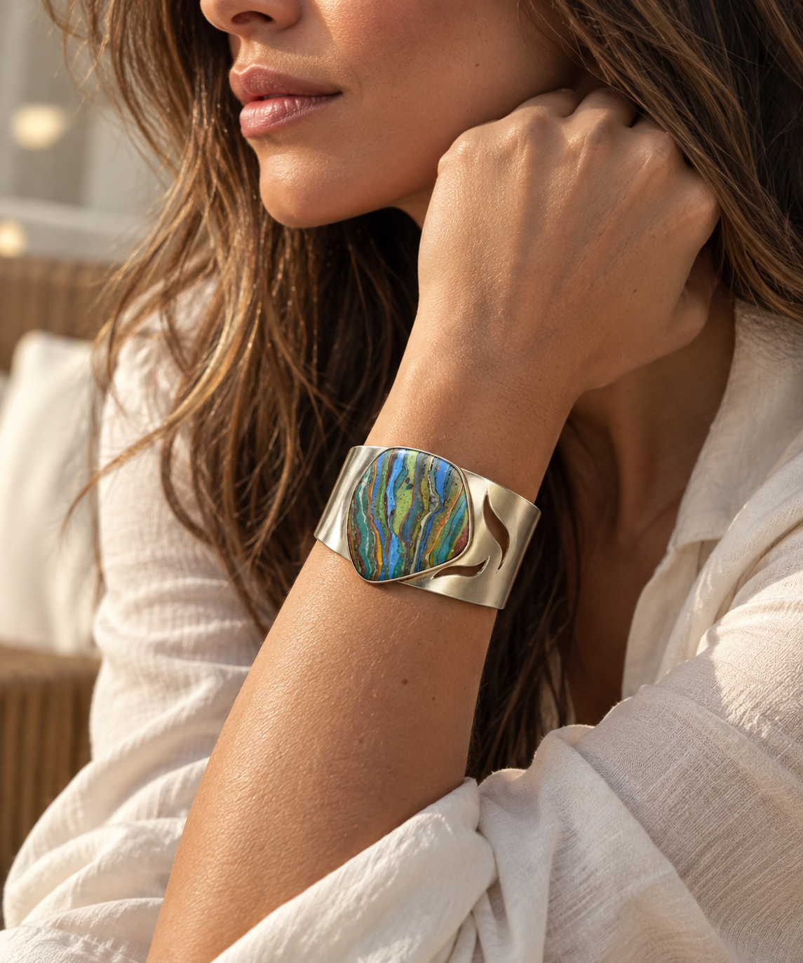 Southwestern Sterling Silver Cuff Bracelet