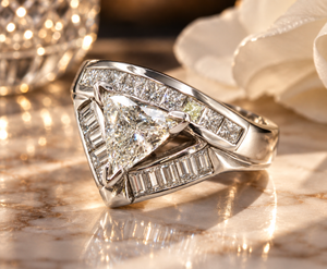 Vintage 14Kt solid white gold diamond ring