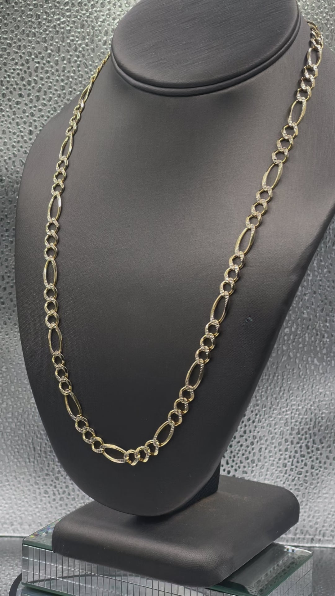 Movie of Men’s / Ladies 10 Karat Yellow & White Gold Solid Figero Chain