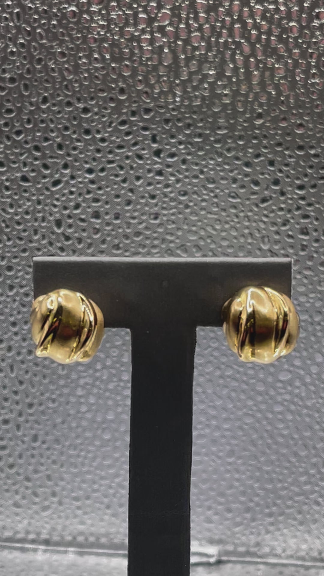Ladies Imported 14 Karat Solid Yellow Gold Ball Post Earrings