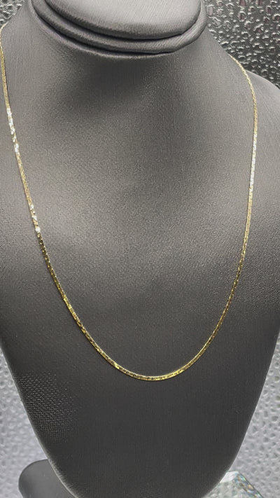 Ladies 14 Karat Yellow Gold Flat Woven Link Chain