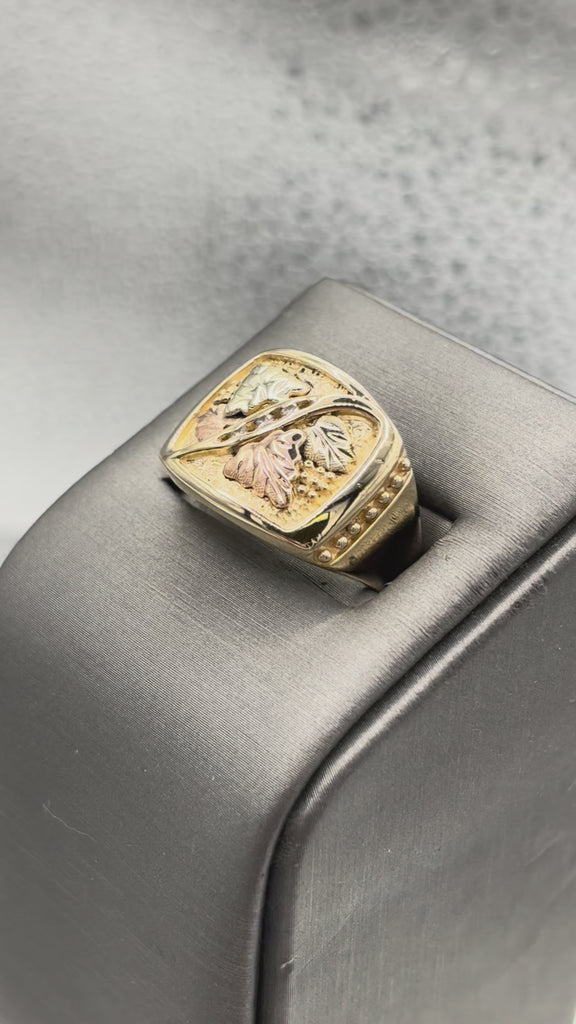 Movie of Ladies / Gents 10 Karat Black Hills Gold Ring & Diamonds