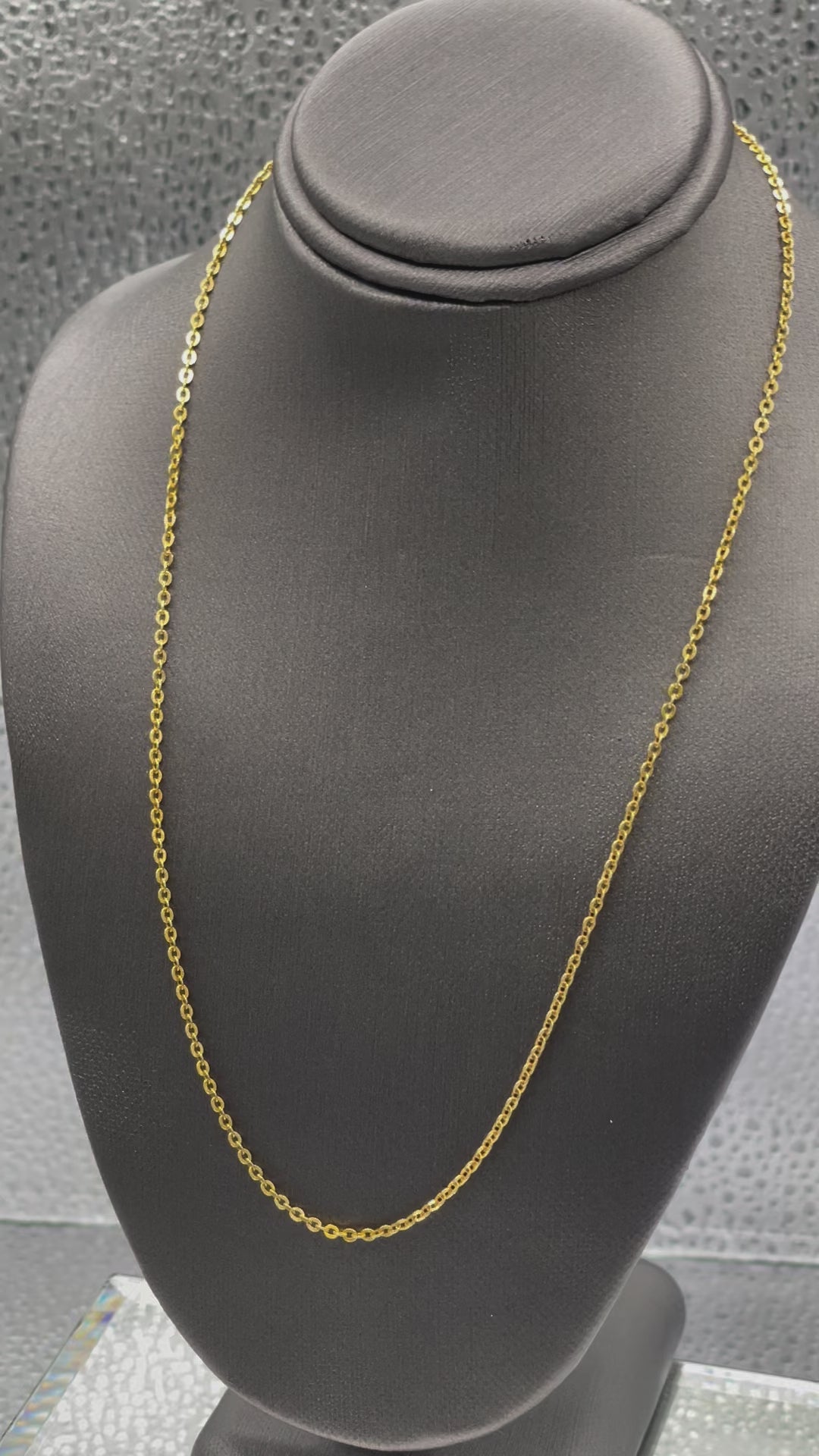 Ladies 14 Karat Solid Yellow Gold Open Rolo Link Chain