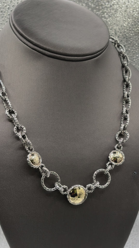 Movie of Ladies John Hardy 22KT Gold & Sterling Silver Palu Link Necklace