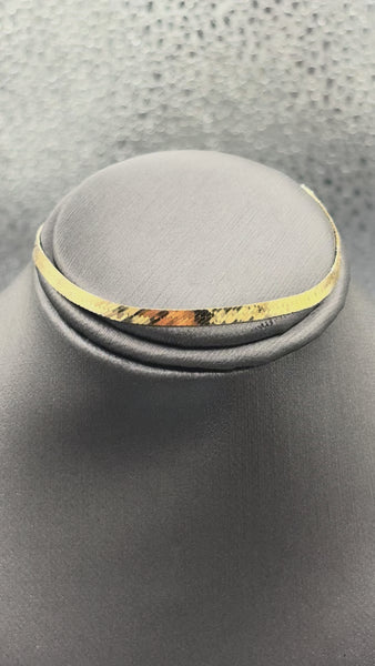14 Karat Yellow Gold Ladies Herringbone Bracelet