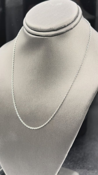 14 Karat White Gold Children’s Round Link Pendant Chain