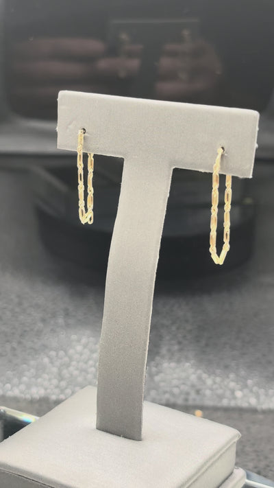 14kt solid yellow gold figerope chain earrings