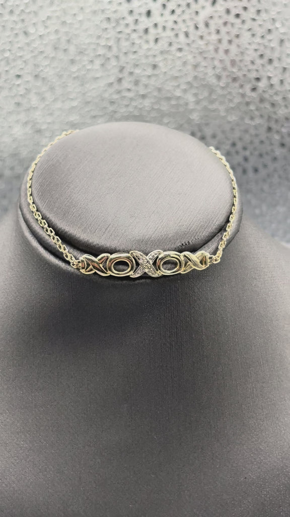 14 Karat Yellow Gold Diamond XO Copenhagen Bracelet