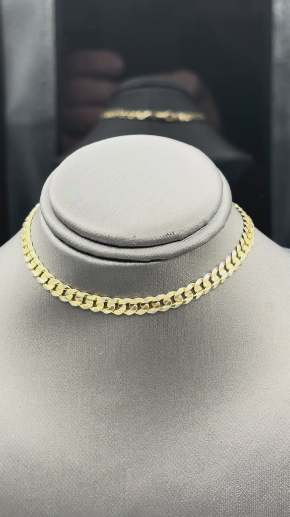 14 Karat Yellow Gold Men’s/Ladies Concave Curb Link Bracelet