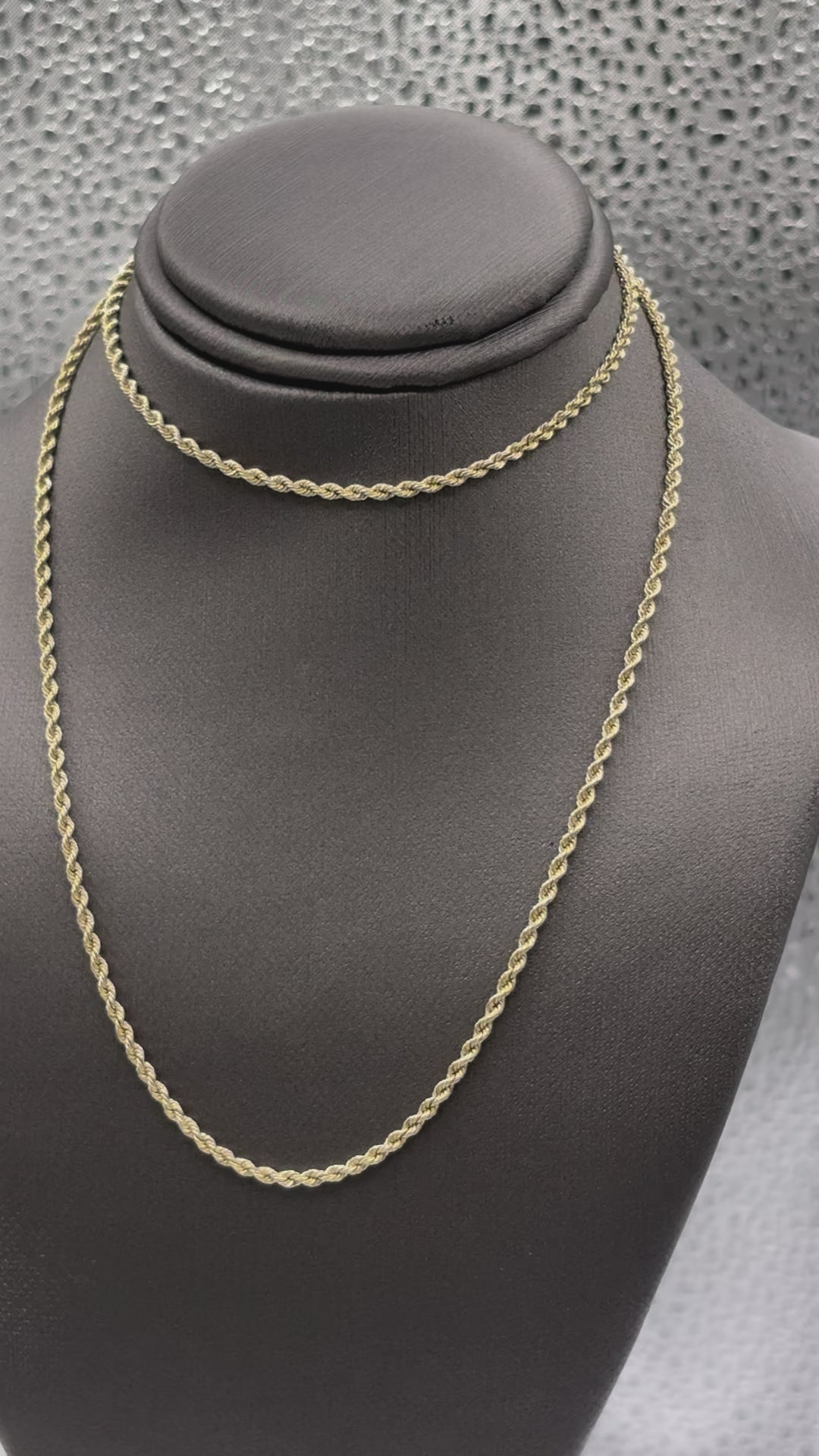Movie of Ladies/ Gents 14 karat Yellow Gold Dia-Cut Solid Rope Chain
