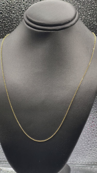 Ladies 14 Karat Solid Yellow Gold Open Rolo Link Chain