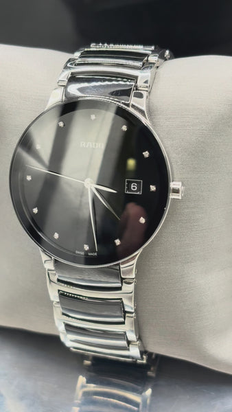 VINTAGE RADO CENTRIX R30941752 BLACK DIAL & DIAMOND CERAMIC AUTOMATIC SWISS WATCH