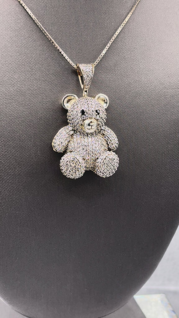 14 Karat White Gold Ladies/Gents Teddy Bear Pendant
