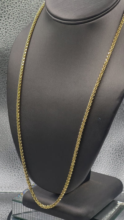 Movie of Ladies/ Gents 14 Karat Yellow Gold Round Foxtail Link Chain