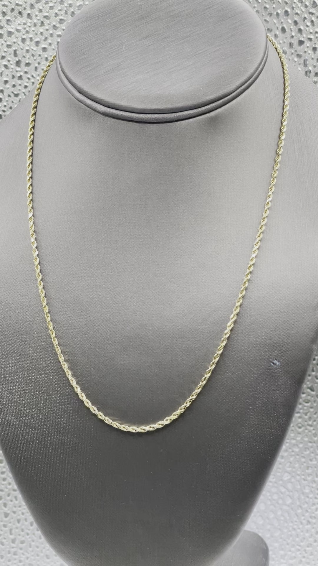 14 Karat Yellow Gold Diamond Cut Solid Rope Chain