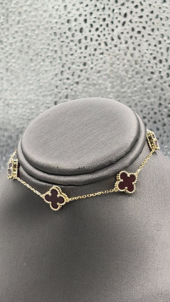 Van Cleef & Arpels Vintage 18 KT Y/G Alhambra Carnelian Bracelet