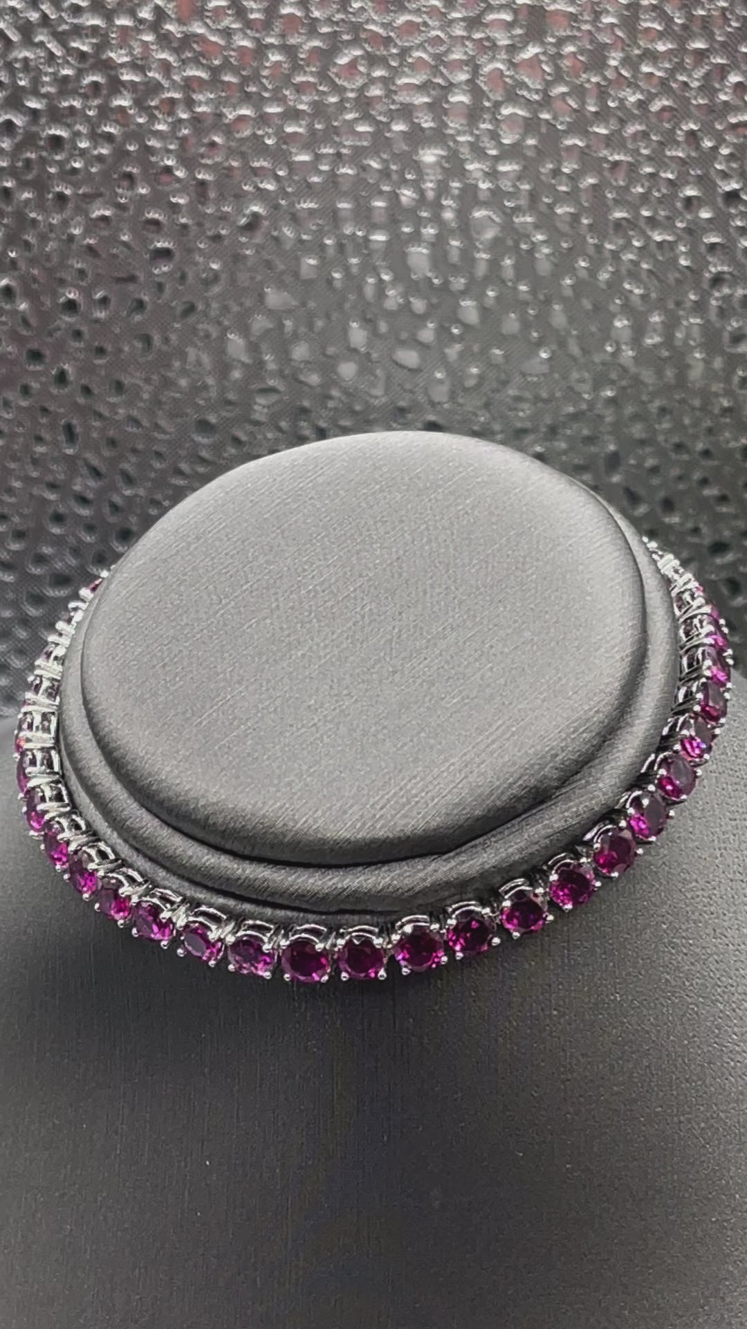 Sterling Silver Tennis Bracelet with Pink Zircon Stones