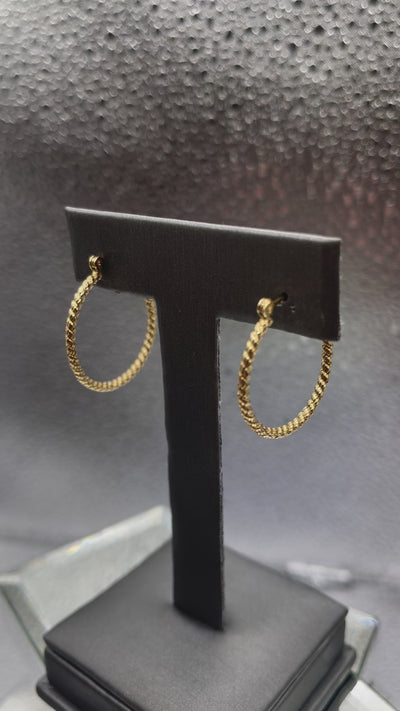 Ladies 14 Karat Yellow Gold Hoop Earrings
