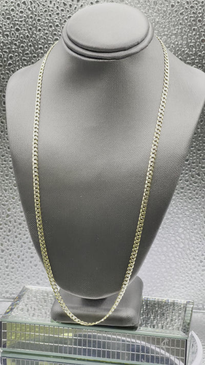 Ladies/Gents 14 Karat Yellow & White Gold Solid Link Chain