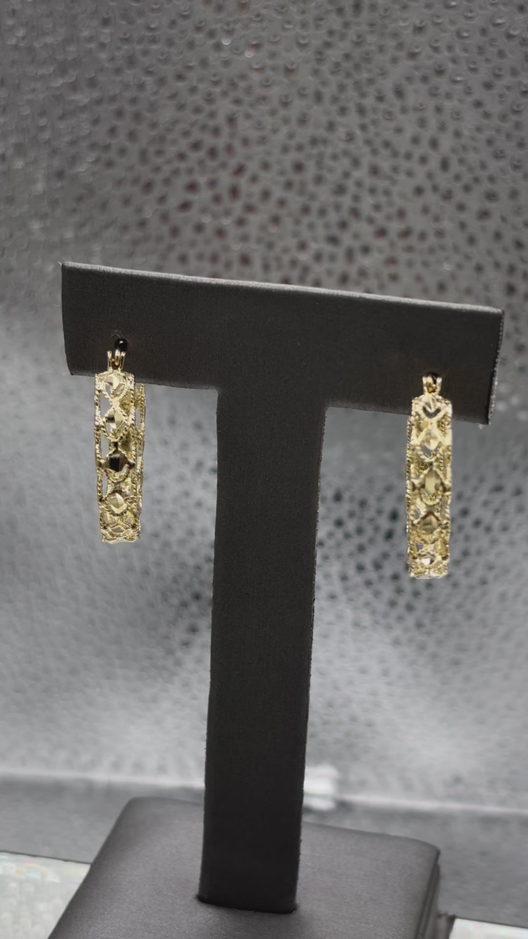 Movie of Ladies Fabulous 14 Karat Yellow Gold Turkish Rope Hoop Earrings