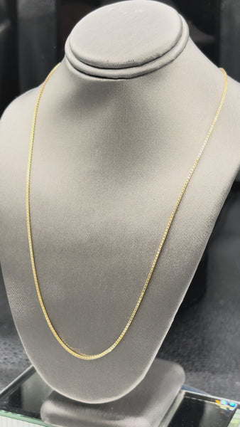 14 Karat Yellow Gold Gents/Ladies Mirrored Box Link Chain