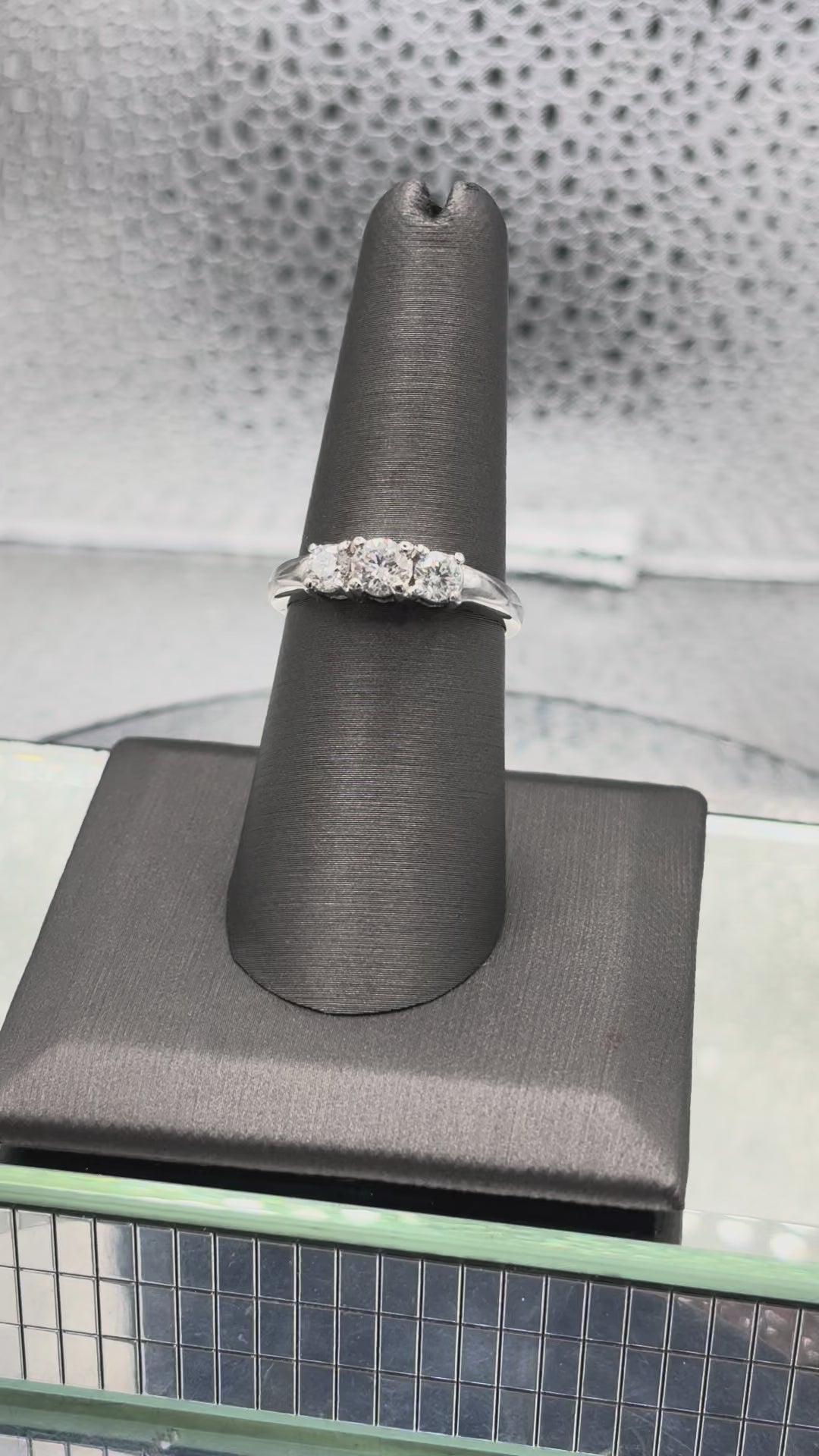 14 Karat White Gold Ladies Past Present Future Diamond Ring