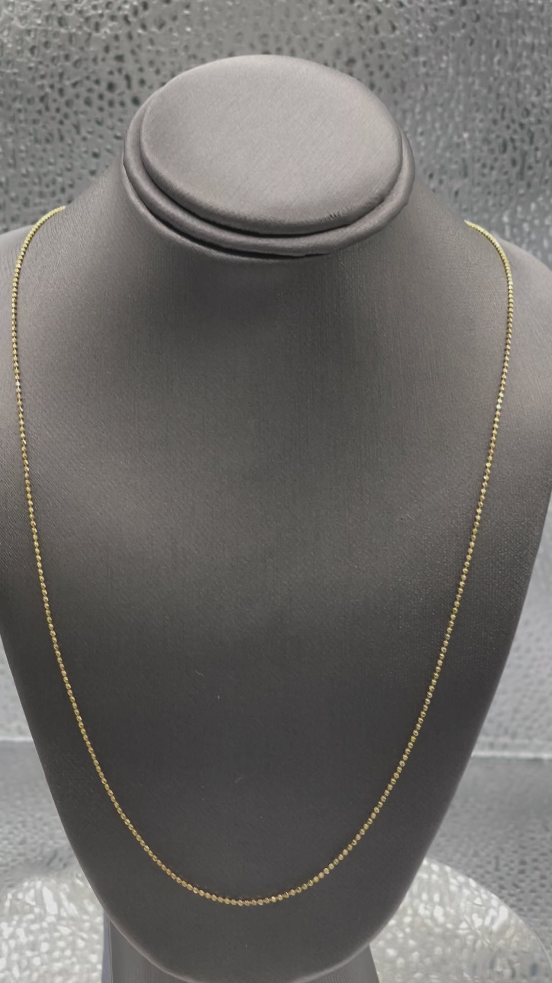 Ladies 14 Karat Solid Yellow Gold Di-Cut Bead Chain