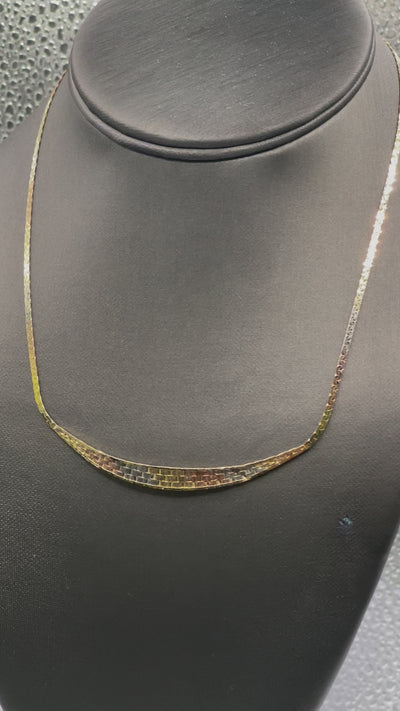 Ladies 14 Karat Tri-Colored Gold Necklace