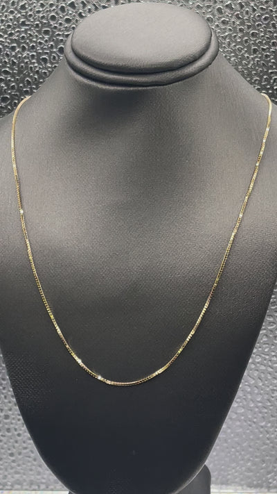 Ladies 14 Karat Solid Yellow Gold Box Chain