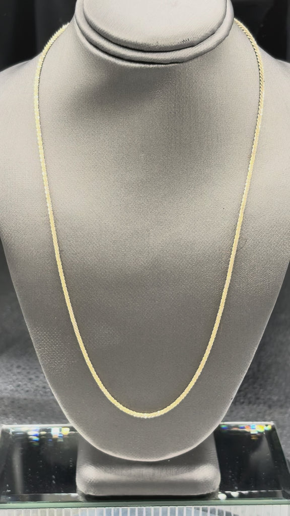 14 Karat Yellow Gold Ladies Sparkling Popcorn Chain