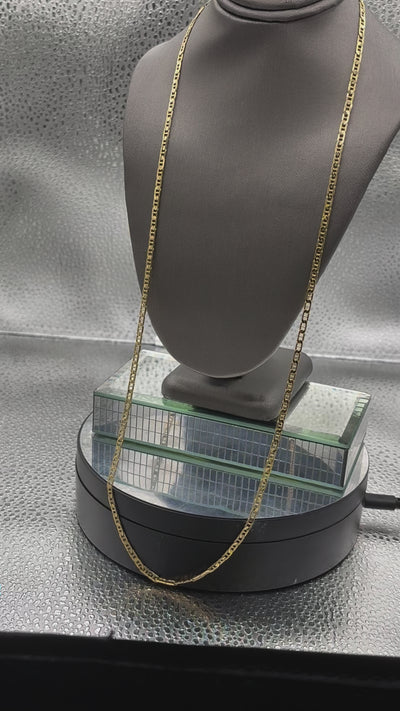 Movie of Ladies / Mens Classic 14 Karat Yellow Gold Solid Anchor Link Chain