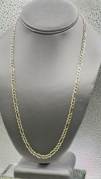 Ladies or Men’s 14 Karat Yellow Gold Figero Solid Link Chain