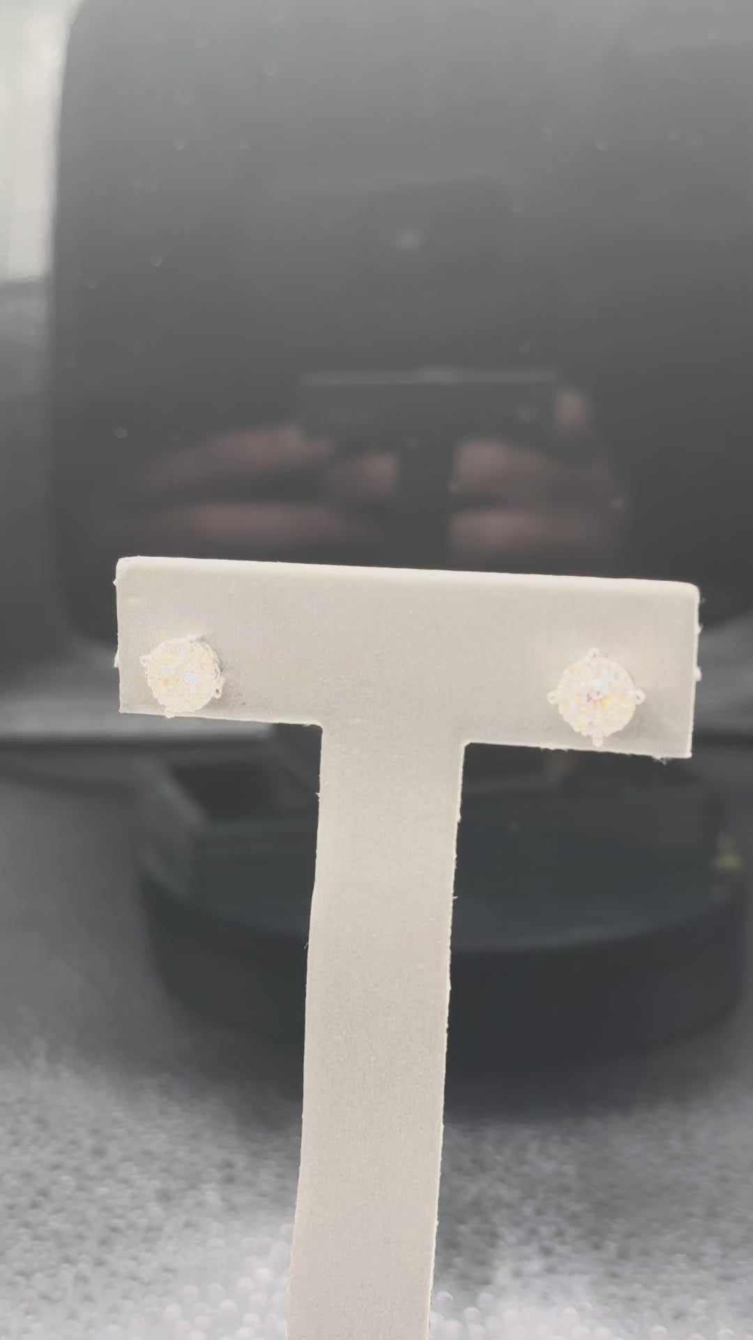 Platinum .950 diamond cluster stud earring with screwbacks