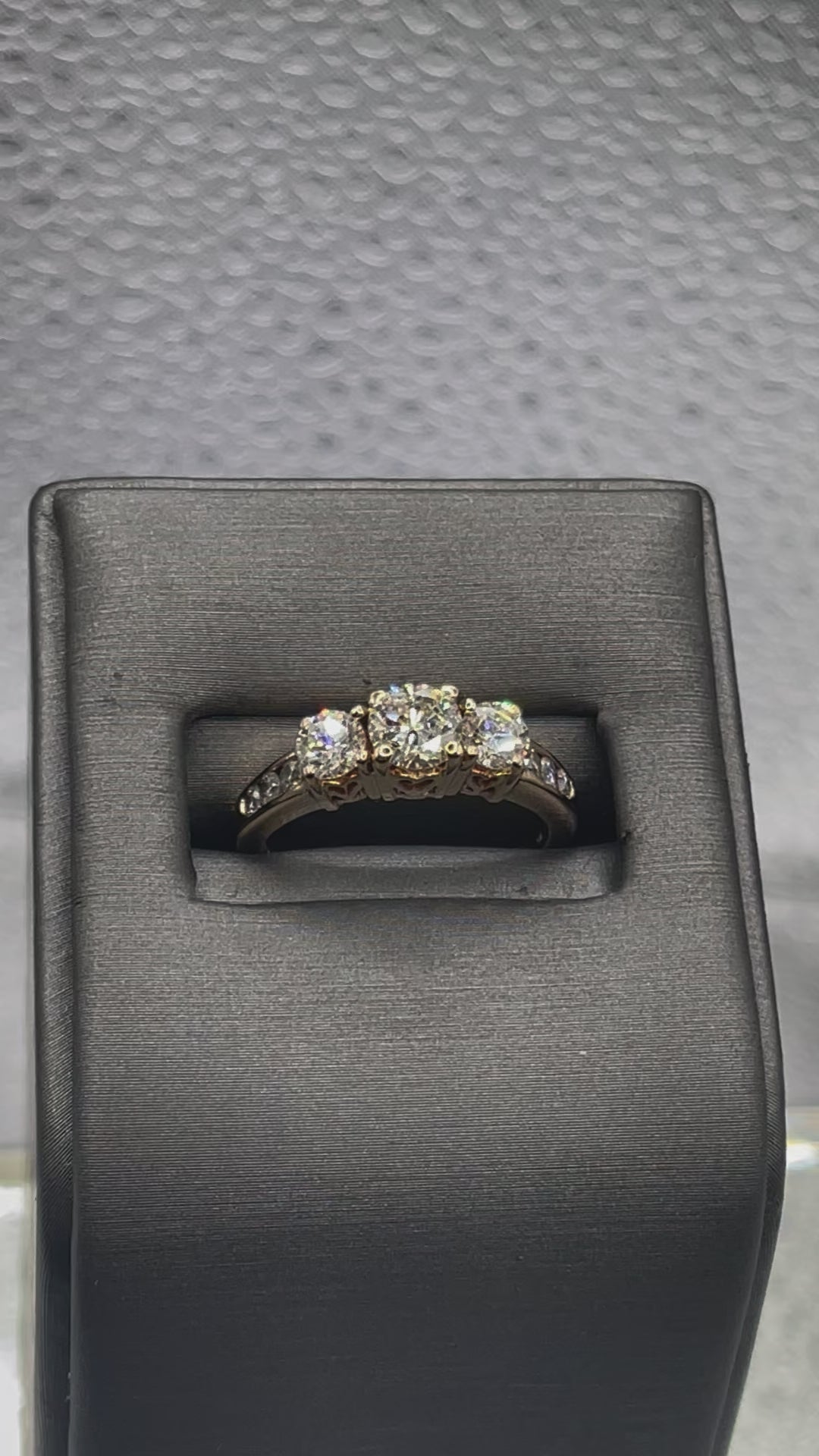 Movie of Vintage 14 Karat Yellow Gold Diamond Engagement Ring
