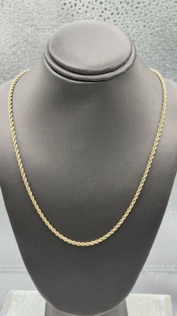 Movie of Ladies/Gents 14 Karat Yellow Gold Solid Di-Cut Rope Chain