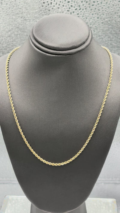 Movie of Ladies/Gents 14 Karat Yellow Gold Solid Di-Cut Rope Chain