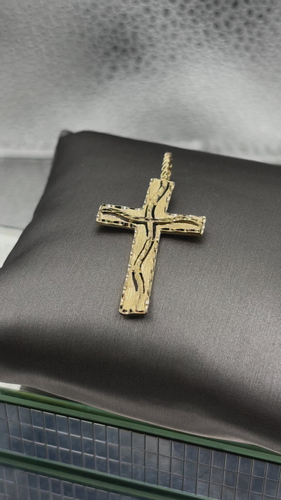 Movie of Ladies / Gents 14 Karat Yellow Gold Cross Pendant