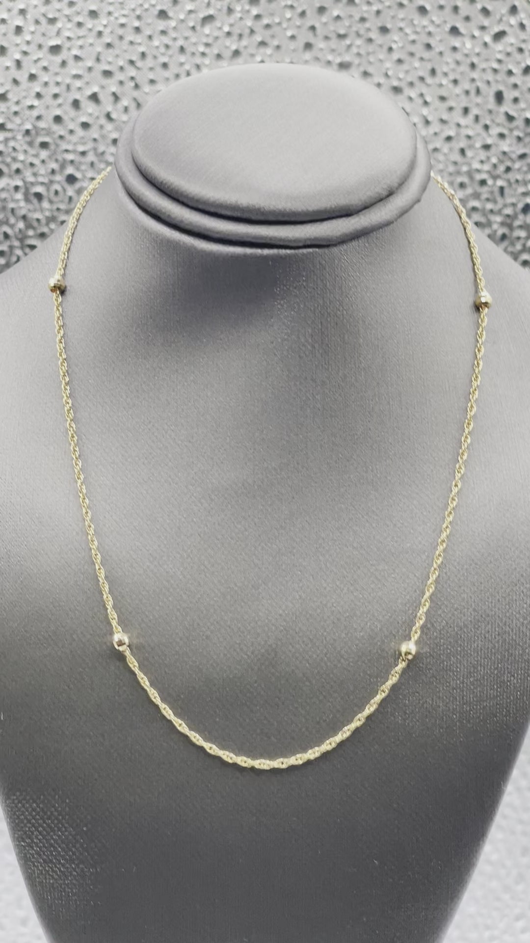 Ladies Petite 14 Karat Yellow Gold Ball & Link Chain