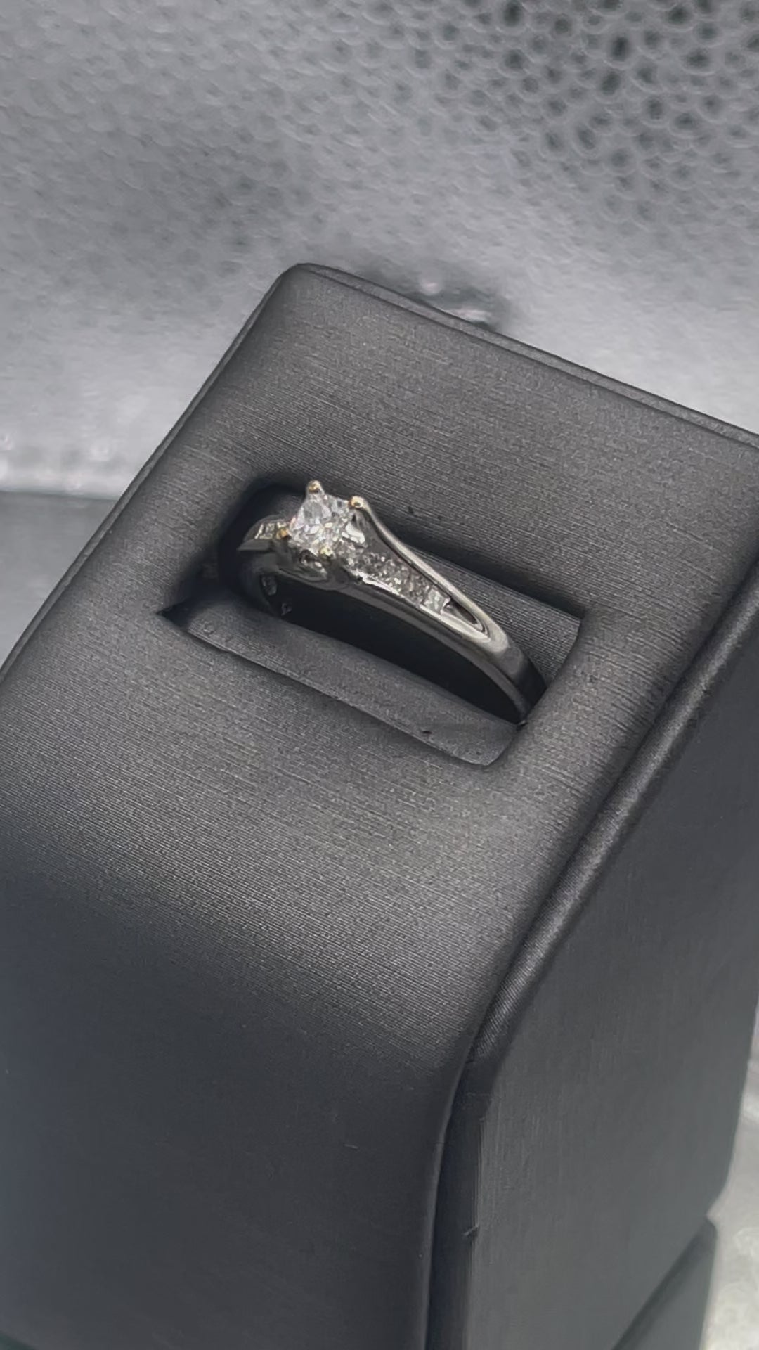 Ladies 14 Karat Solid White Gold Diamond Engagement Ring